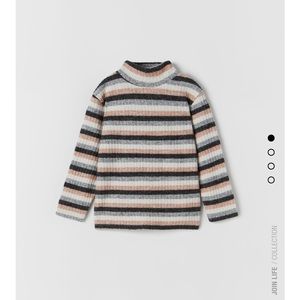 Zara Kid Girl Strip Shirt Pink Size 3-4